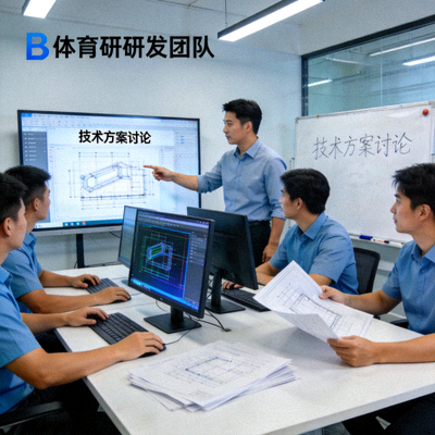 B体育技术研发团队工作场景 - 工程师们正在讨论技术方案