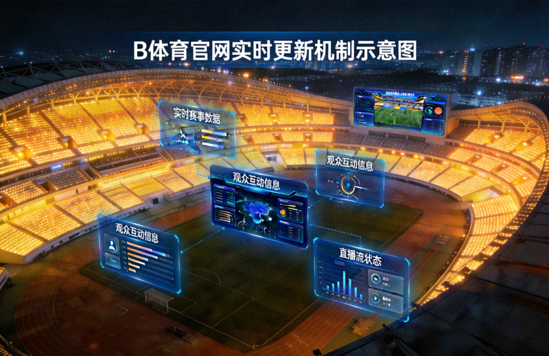 B体育官网实时更新机制示意图 - 夜晚灯光下的大型体育场看台